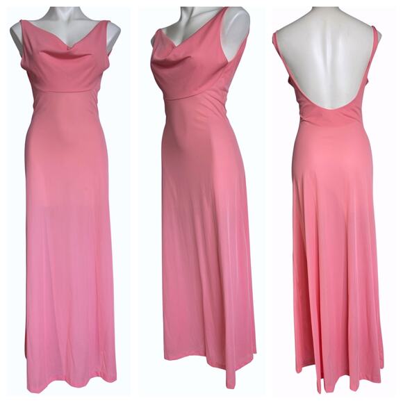 Vintage 70s John Kloss Cira Pink Babydoll Cowl Slip Dress Coquette Romantic - Picture 15 of 15